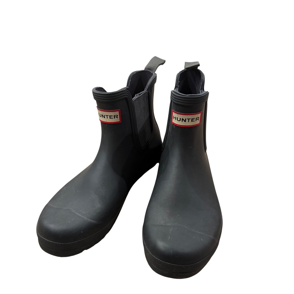 Hunter Original Chelsea Rain Boots Matte Black Slip On WFS2078RMA Women's US 10